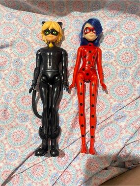 Miraculous Ladybug & Cat Noir Kids Toy Doll Set - Red and Black